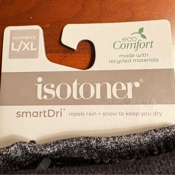 Isotoner Comforter Smart Dri Smart Touch Black Heathered Gloves NWT L/XL - Picture 3 of 6